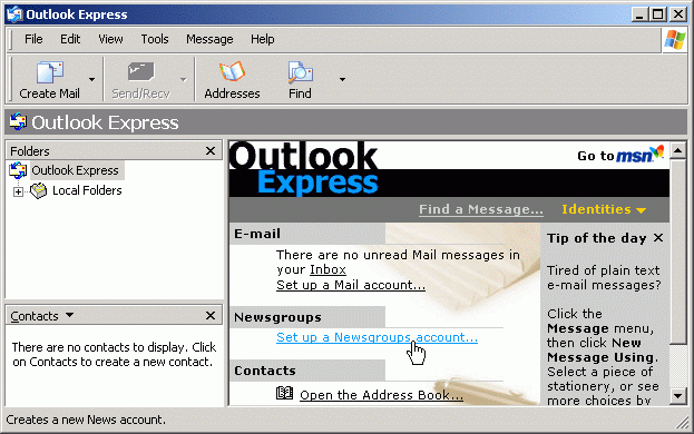 add email account to outlook express 6